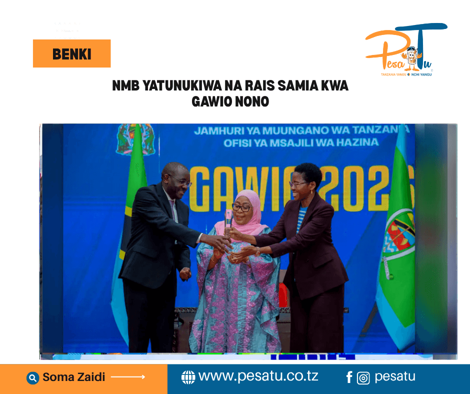 NMB YATUNUKIWA NA RAIS SAMIA KWA GAWIO NONO 1 NMB YATUNUKIWA NA RAIS SAMIA KWA GAWIO NONO-pesatu.co.tz